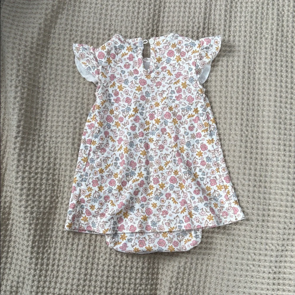 Carter's Pink & Blue Floral Baby Dress with Bloomer